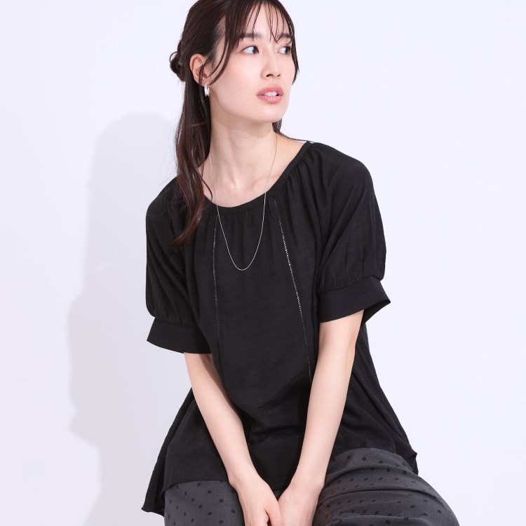 シューラルー/ドレスキップ(SHOO・LA・RUE/DRESKIP)の【S-LL/2点セット】インせず着られる はしごレース5分袖ブラウス シャツ・ブラウス