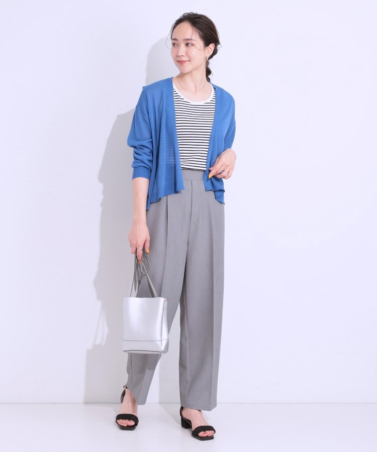 シューラルー/ドレスキップ(SHOO・LA・RUE/DRESKIP)の【S-LL/接触冷感】大人のきれいめスタイルに センタープレスワイドパンツ7