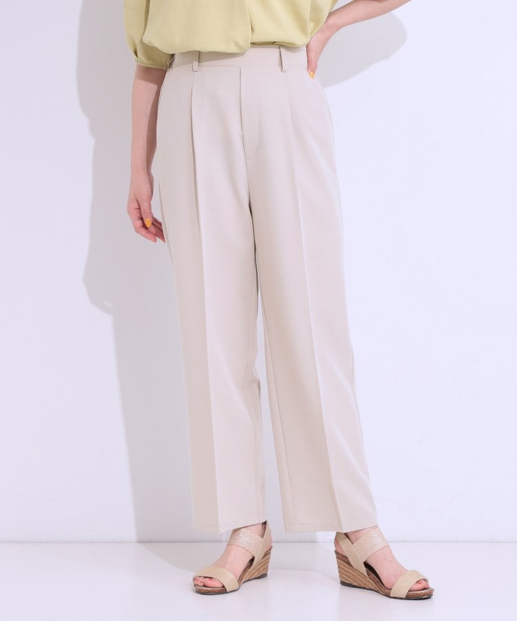 シューラルー/ドレスキップ(SHOO・LA・RUE/DRESKIP)の【S-LL/接触冷感】大人のきれいめスタイルに センタープレスワイドパンツ9