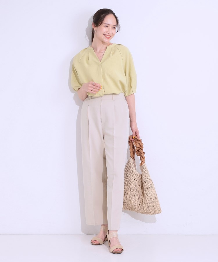 シューラルー/ドレスキップ(SHOO・LA・RUE/DRESKIP)の【S-LL/接触冷感】大人のきれいめスタイルに センタープレスワイドパンツ11
