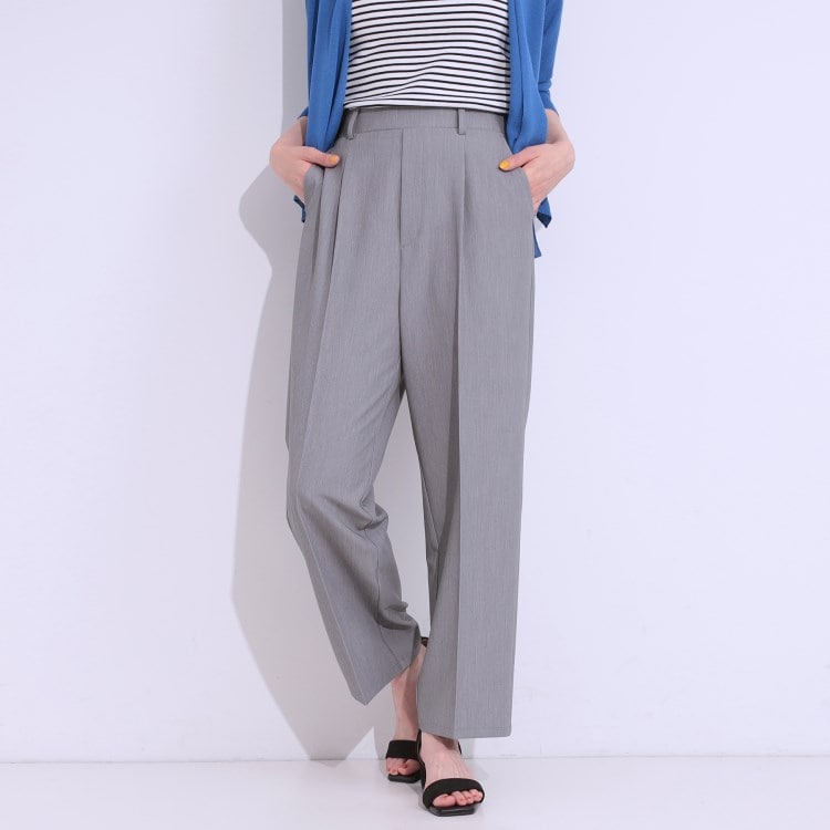 シューラルー/ドレスキップ(SHOO・LA・RUE/DRESKIP)の【S-LL/接触冷感】大人のきれいめスタイルに センタープレスワイドパンツ フルレングスパンツ