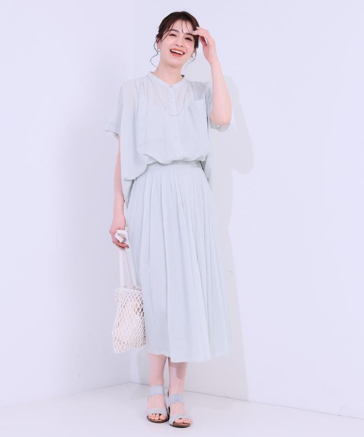シューラルー/ドレスキップ(SHOO・LA・RUE/DRESKIP)の【S-LL/セットアップ可/ひんやり】ふんわりさらっと タックフレアスカート21