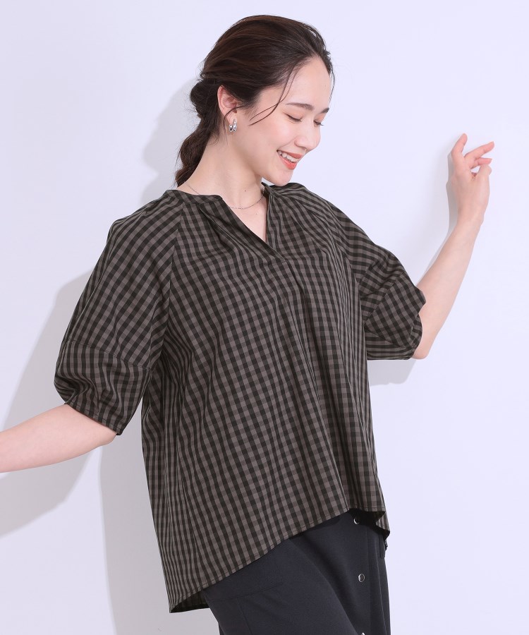 シューラルー/ドレスキップ(SHOO・LA・RUE/DRESKIP)の【洗える/S-LL】洗濯後しわになりにくい 5分袖スキッパーブラウス26