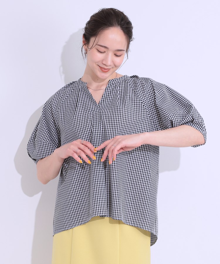 シューラルー/ドレスキップ(SHOO・LA・RUE/DRESKIP)の【洗える/S-LL】洗濯後しわになりにくい 5分袖スキッパーブラウス13