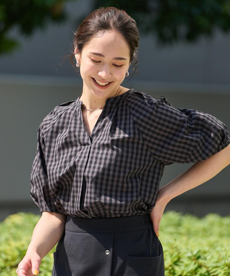 シューラルー/ドレスキップ(SHOO・LA・RUE/DRESKIP)の【洗える/S-LL】洗濯後しわになりにくい 5分袖スキッパーブラウス39
