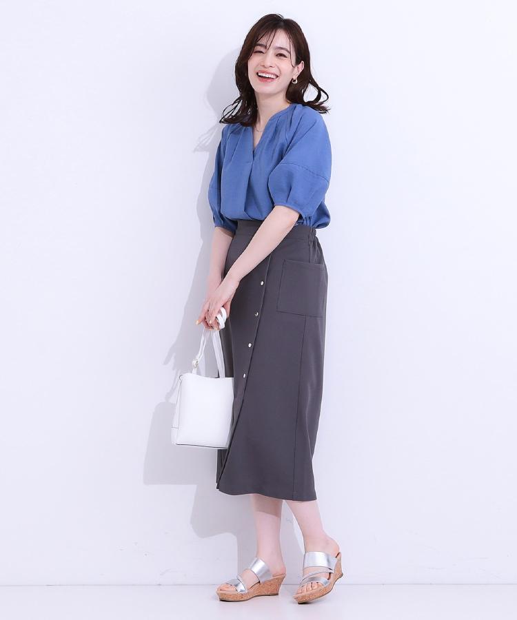 シューラルー/ドレスキップ(SHOO・LA・RUE/DRESKIP)の【洗える/S-LL】洗濯後しわになりにくい 5分袖スキッパーブラウス46