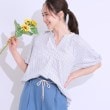 シューラルー/ドレスキップ(SHOO・LA・RUE/DRESKIP)の【洗える/S-LL】洗濯後しわになりにくい 5分袖スキッパーブラウス オフホワイト(303)