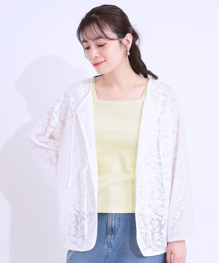 シューラルー/ドレスキップ(SHOO・LA・RUE/DRESKIP)の【前後2WAY/S-LL】メッシュ×レースがこなれ見え リボントップス9