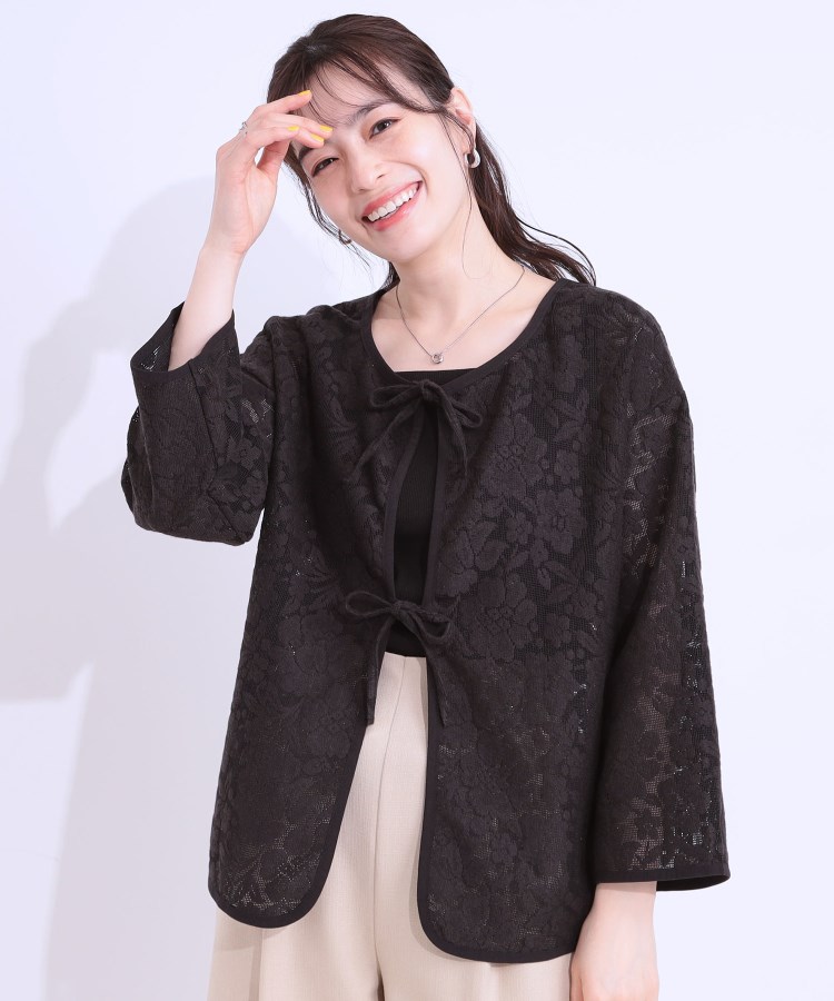 シューラルー/ドレスキップ(SHOO・LA・RUE/DRESKIP)の【前後2WAY/S-LL】メッシュ×レースがこなれ見え リボントップス15