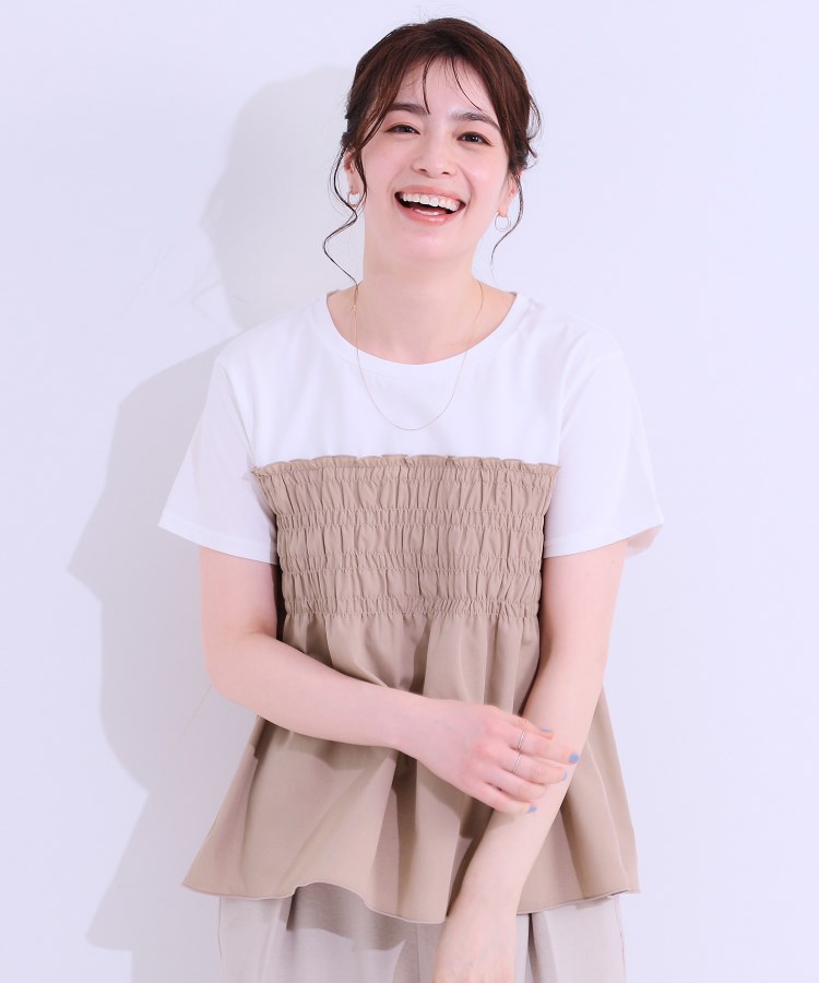シューラルー/ドレスキップ(SHOO・LA・RUE/DRESKIP)の【洗える/S-LL】大人に似合う ビスチェ風ドッキングトップス1