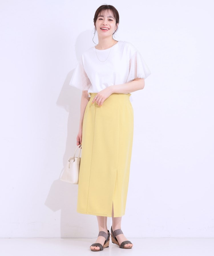 シューラルー/ドレスキップ(SHOO・LA・RUE/DRESKIP)の【S-LL/ひんやり】大人フェミニンに お袖チュール フリルトップス7