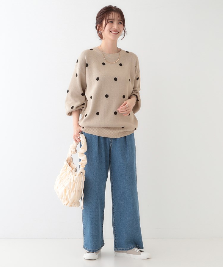 シューラルー/ドレスキップ(SHOO・LA・RUE/DRESKIP)の【S-LL】ドット柄が目を惹く ゆったりニット3