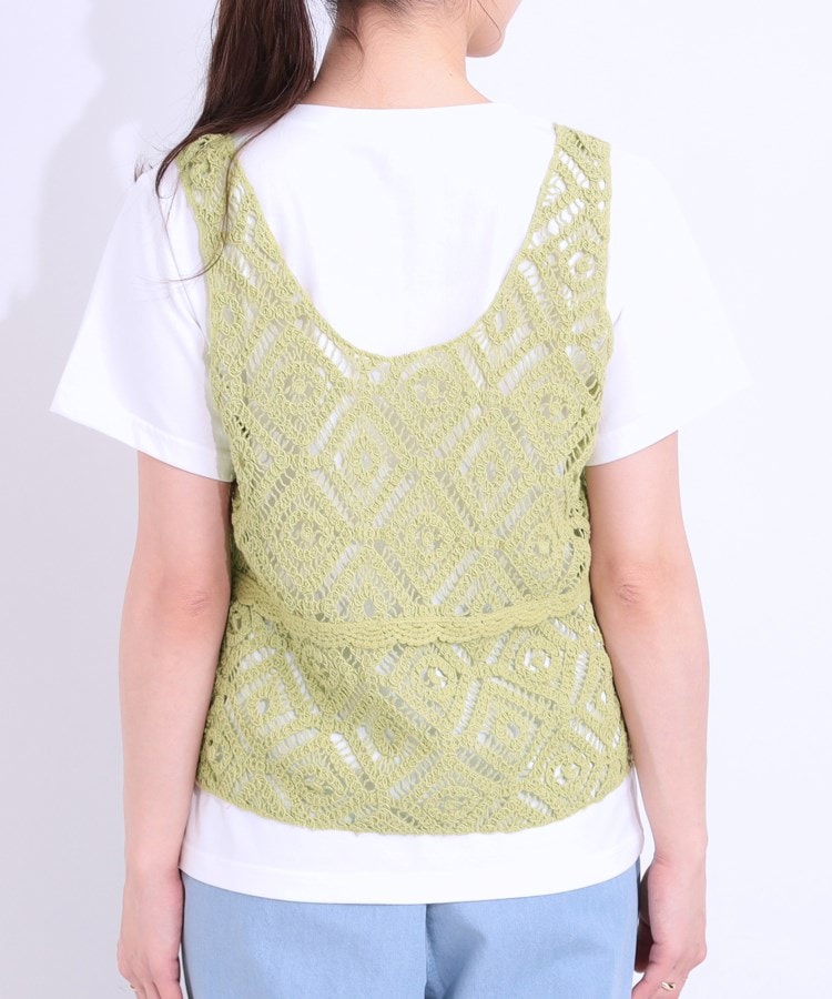 2点セット】レースビスチェプリントTシャツ(トップス+インナー 2点セット】レースビスチェプリントTシャツ(トップス+インナー