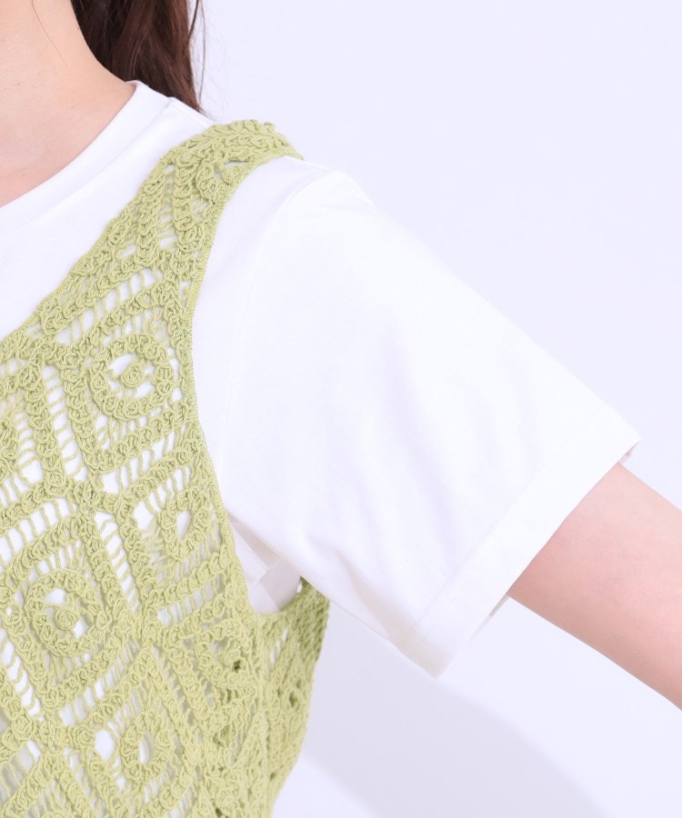 2点セット】レースビスチェプリントTシャツ(トップス+インナー 2点セット】レースビスチェプリントTシャツ(トップス+インナー