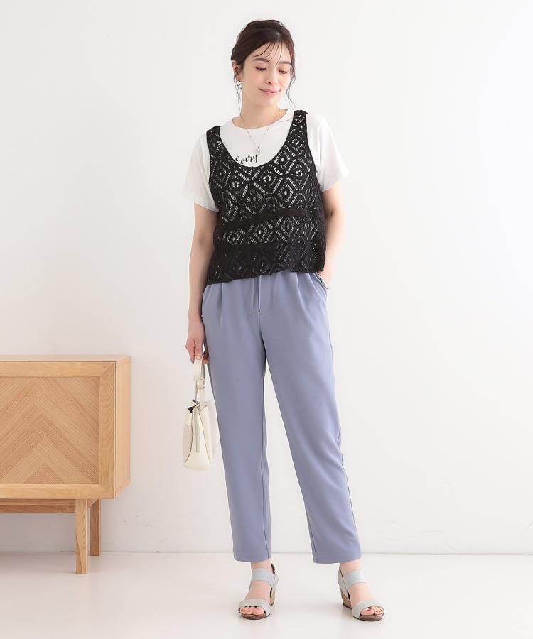 シューラルー/ドレスキップ(SHOO・LA・RUE/DRESKIP)の【S-LL/2点セット】大人カジュアルに レースビスチェ+プリントTシャツ36