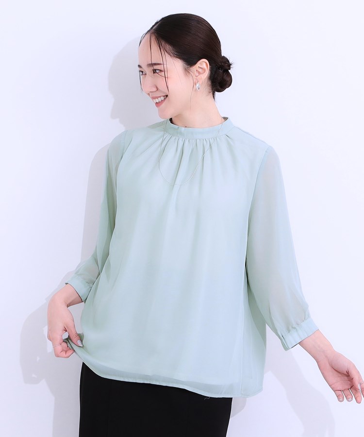 シューラルー/ドレスキップ(SHOO・LA・RUE/DRESKIP)の【S-LL】首元ギャザーが大人上品な シフォンブラウス9