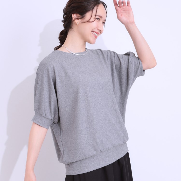 シューラルー/ドレスキップ(SHOO・LA・RUE/DRESKIP)の【ひんやり/UV】さり気ないラメで大人上品 お袖リブ ドルマントップス カットソー