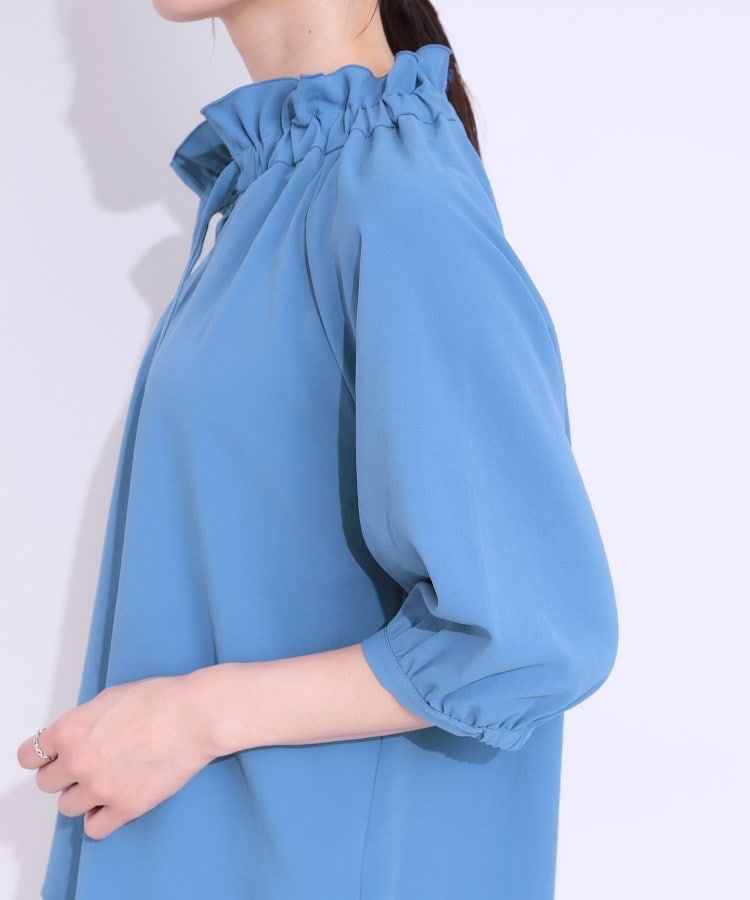 シューラルー/ドレスキップ(SHOO・LA・RUE/DRESKIP)の【洗える/接触冷感/S-LL】フェミニンもクールも フリルリボン5分袖ブラウス17