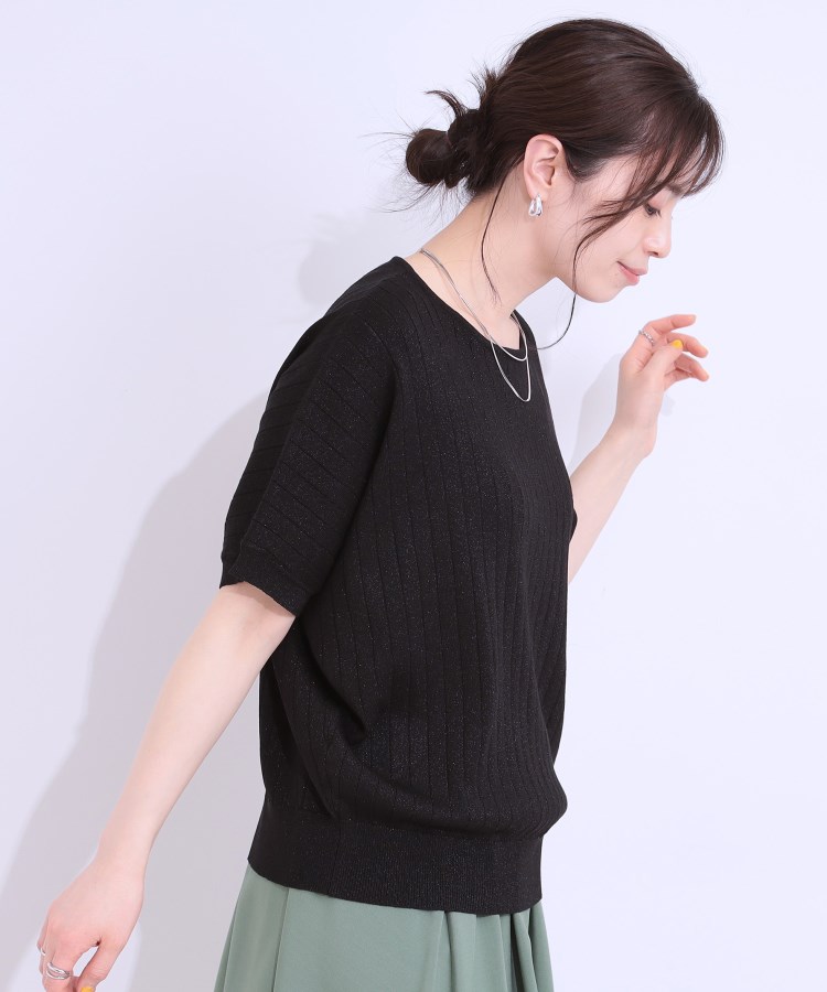 シューラルー/ドレスキップ(SHOO・LA・RUE/DRESKIP)の【二の腕カバー】さりげないラメが上品見え リブドルマンニット10