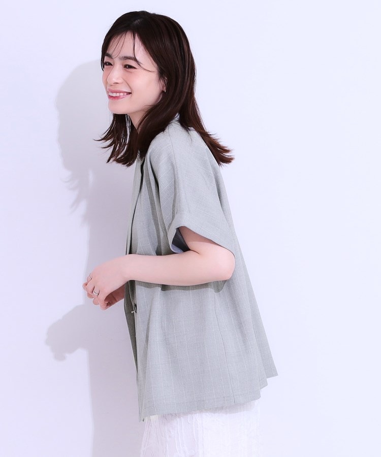 シューラルー/ドレスキップ(SHOO・LA・RUE/DRESKIP)の【セットアップ可】麻調半袖ジャケット2