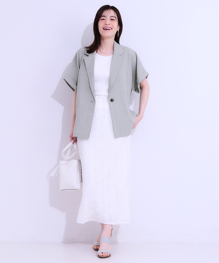 シューラルー/ドレスキップ(SHOO・LA・RUE/DRESKIP)の【セットアップ可】麻調半袖ジャケット3