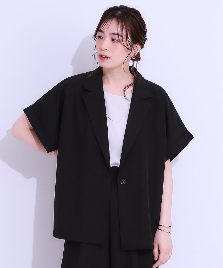 シューラルー/ドレスキップ(SHOO・LA・RUE/DRESKIP)の【セットアップ可】麻調半袖ジャケット5