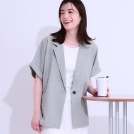 麻入り 楊柳半袖サファリジャケット メンズ 春夏 半袖 楊柳 綿麻