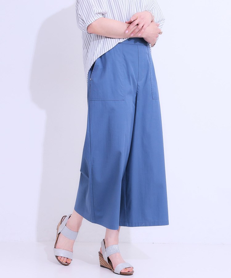 シューラルー/ドレスキップ(SHOO・LA・RUE/DRESKIP)の【S-LL/UV/接触冷感】きれいめにもカジュアルにも ベイカーガウチョパンツ ブルー(092)