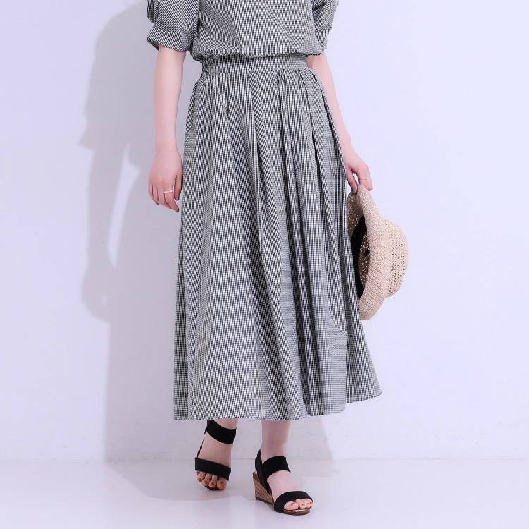 シューラルー/ドレスキップ(SHOO・LA・RUE/DRESKIP)の【セットアップ可】タックフレアスカート マキシ・ロングスカート