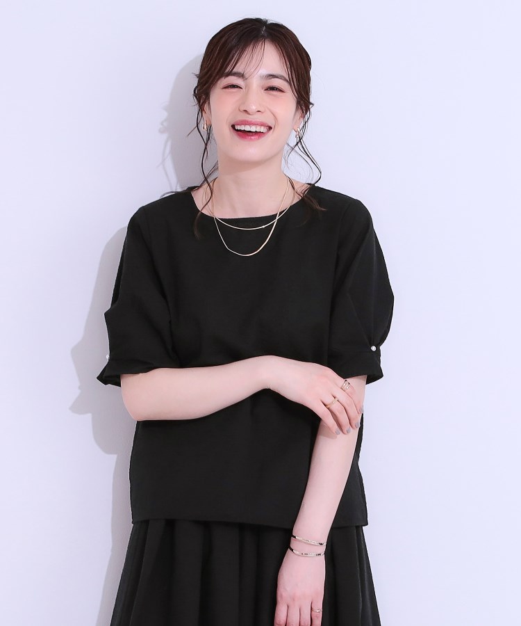 シューラルー/ドレスキップ(SHOO・LA・RUE/DRESKIP)の【S-LL/セットアップ可/5分袖】涼しくこなれる お袖タックブラウス6