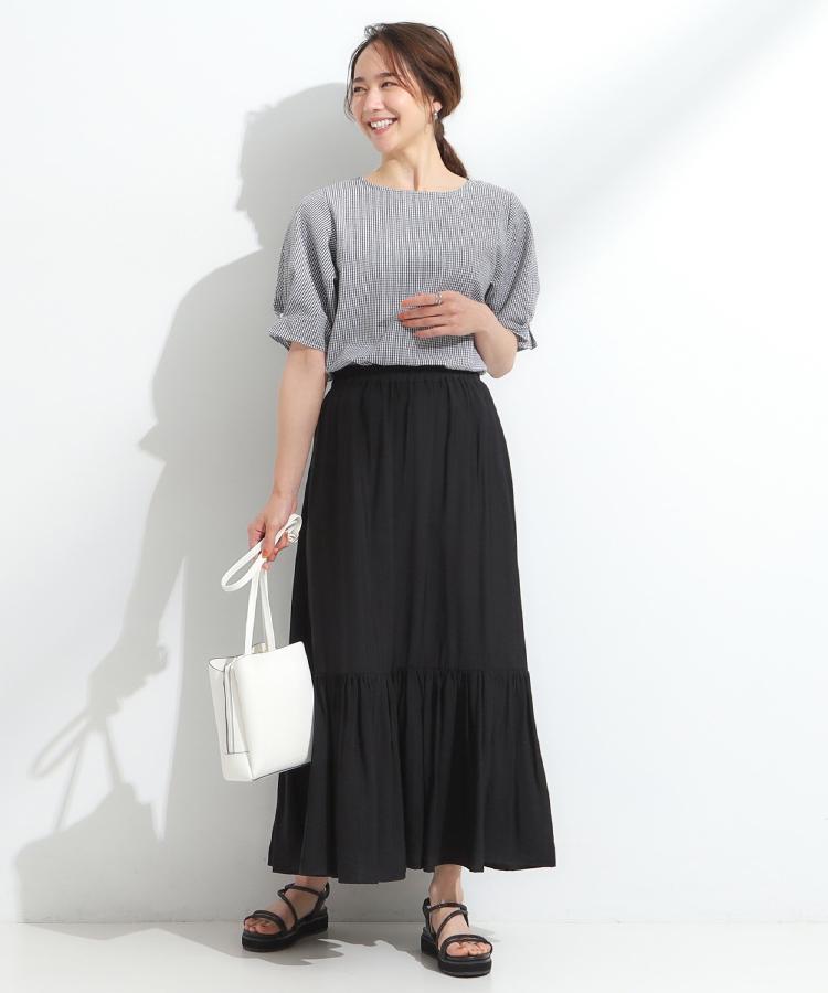 シューラルー/ドレスキップ(SHOO・LA・RUE/DRESKIP)の【S-LL/セットアップ可/5分袖】涼しくこなれる お袖タックブラウス23