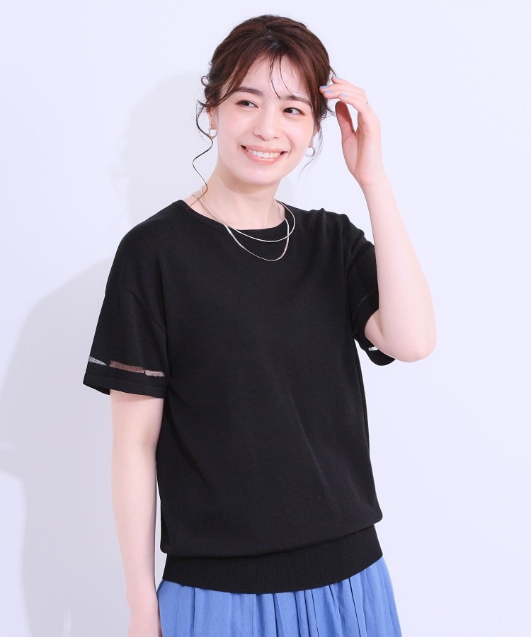 シューラルー/ドレスキップ(SHOO・LA・RUE/DRESKIP)の【UVカット/洗える】お袖シアーがヘルシーに フレアスリーブサマーニット5