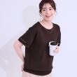 シューラルー/ドレスキップ(SHOO・LA・RUE/DRESKIP)の【UVカット/洗える】お袖シアーがヘルシーに フレアスリーブサマーニット ブラウン(043)
