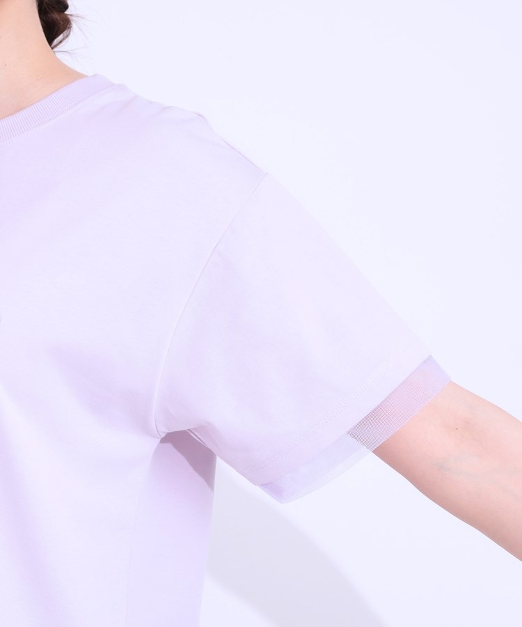 シューラルー/ドレスキップ(SHOO・LA・RUE/DRESKIP)の【S-LL/接触冷感/UVカット】選べる3柄 お袖チュールで差をつける ロゴプリントTシャツ29