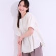 シューラルー/ドレスキップ(SHOO・LA・RUE/DRESKIP)の【洗える/S-LL】大人の上品シルエット タックデザイン 5分袖ブラウス ライトベージュ(051)
