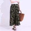 シューラルー/ドレスキップ(SHOO・LA・RUE/DRESKIP)の【S-LL/ひんやり】いつものコーデを華やかに 柄アソート 麻調ガウチョパンツ チャコールグレー(114)