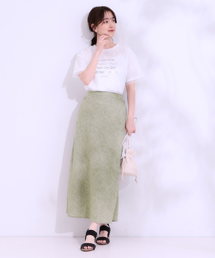 シューラルー/ドレスキップ(SHOO・LA・RUE/DRESKIP)の【シューアイス】リネンライクナローフレアスカート7