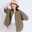 シューラルー/ドレスキップ(SHOO・LA・RUE/DRESKIP)のビックポケットVネックシャツ カーキ(027)