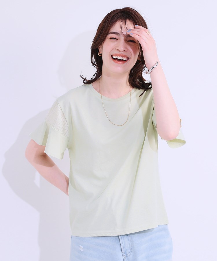 シューラルー/ドレスキップ(SHOO・LA・RUE/DRESKIP)の【S-LL/ひんやり/プチプラ】女性らしさ溢れる お袖シアーフリルトップス9