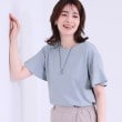 シューラルー/ドレスキップ(SHOO・LA・RUE/DRESKIP)の【S-LL/ひんやり/プチプラ】女性らしさ溢れる お袖シアーフリルトップス ブルー(091)