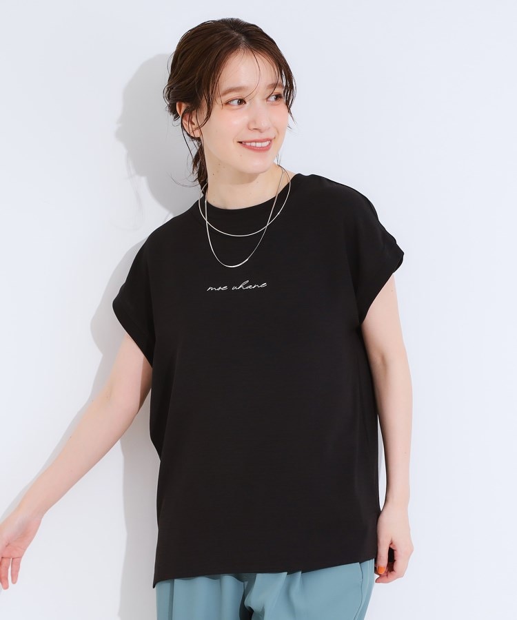 シューラルー/ドレスキップ(SHOO・LA・RUE/DRESKIP)の【S-LL/ひんやり/洗濯後しわになりにくい】程よいシアー感 ロゴTシャツブラウス5