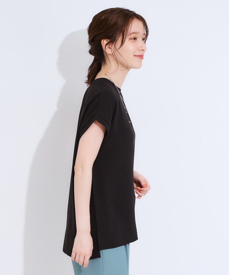 シューラルー/ドレスキップ(SHOO・LA・RUE/DRESKIP)の【S-LL/ひんやり/洗濯後しわになりにくい】程よいシアー感 ロゴTシャツブラウス6