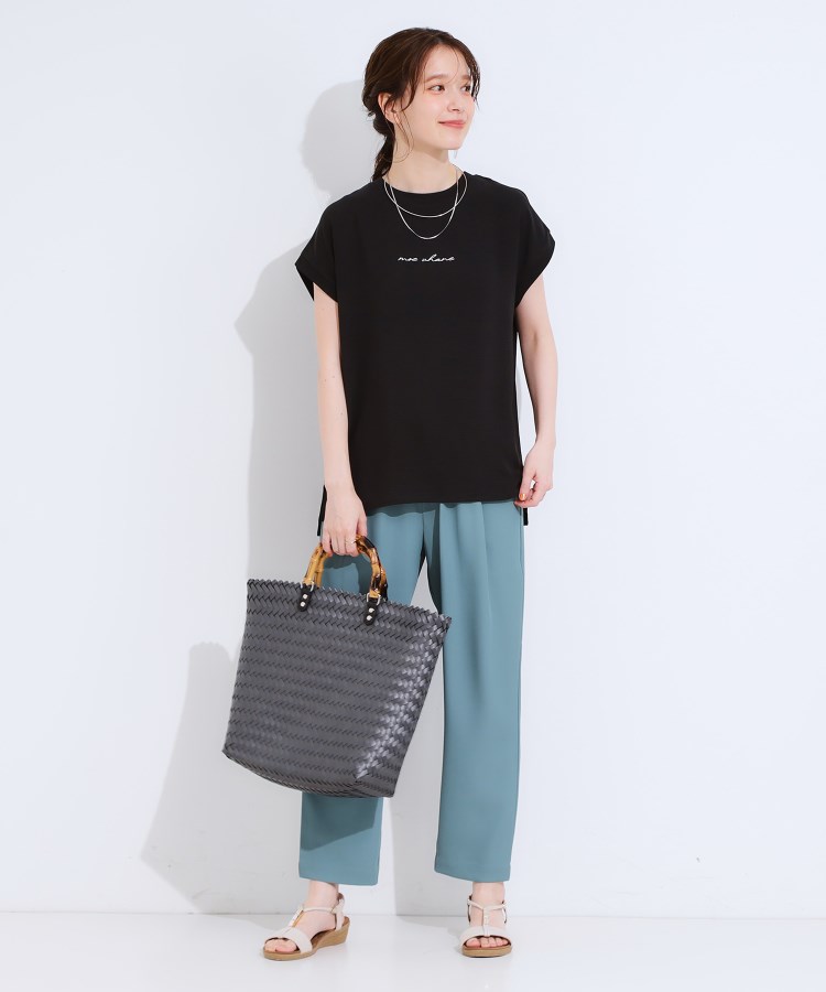 シューラルー/ドレスキップ(SHOO・LA・RUE/DRESKIP)の【S-LL/ひんやり/洗濯後しわになりにくい】程よいシアー感 ロゴTシャツブラウス7