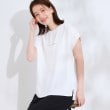 シューラルー/ドレスキップ(SHOO・LA・RUE/DRESKIP)の【S-LL/ひんやり/洗濯後しわになりにくい】程よいシアー感 ロゴTシャツブラウス オフホワイト(003)