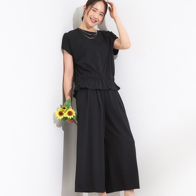 シューラルー/ドレスキップ(SHOO・LA・RUE/DRESKIP)の【ひんやり/2点セット】コーデに悩まず決まる トップス＋ガウチョパンツ セットアップ