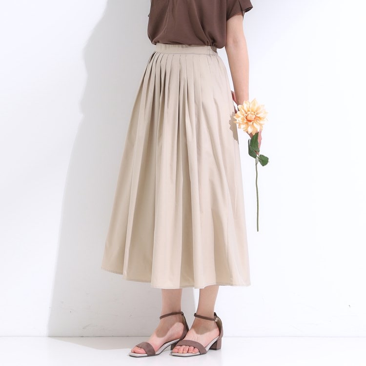 シューラルー/ドレスキップ(SHOO・LA・RUE/DRESKIP)の【撥水】タックギャザーフレアスカート マキシ・ロングスカート