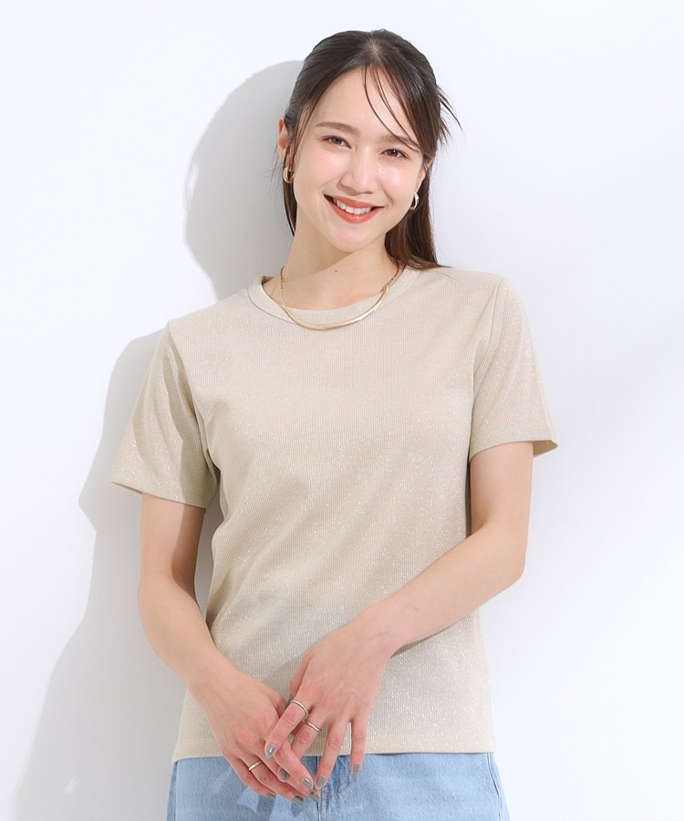 シューラルー/ドレスキップ(SHOO・LA・RUE/DRESKIP)のラメテレコ半袖トップス5