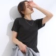 シューラルー/ドレスキップ(SHOO・LA・RUE/DRESKIP)のラメテレコ半袖トップス ブラック(019)