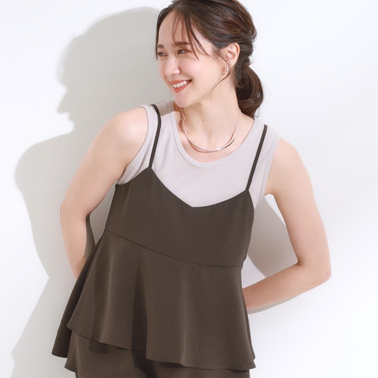 シューラルー/ドレスキップ(SHOO・LA・RUE/DRESKIP)の【セットアップ可/ひんやり】女性らしさ溢れる ティアードキャミソール