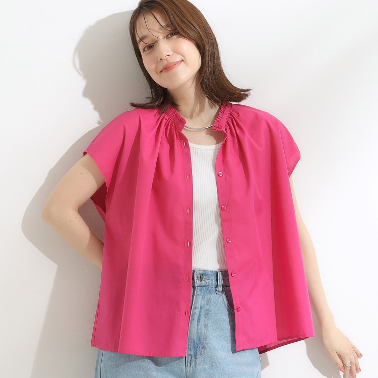 シューラルー/ドレスキップ(SHOO・LA・RUE/DRESKIP)のフリル衿フレンチシャツ シャツ・ブラウス